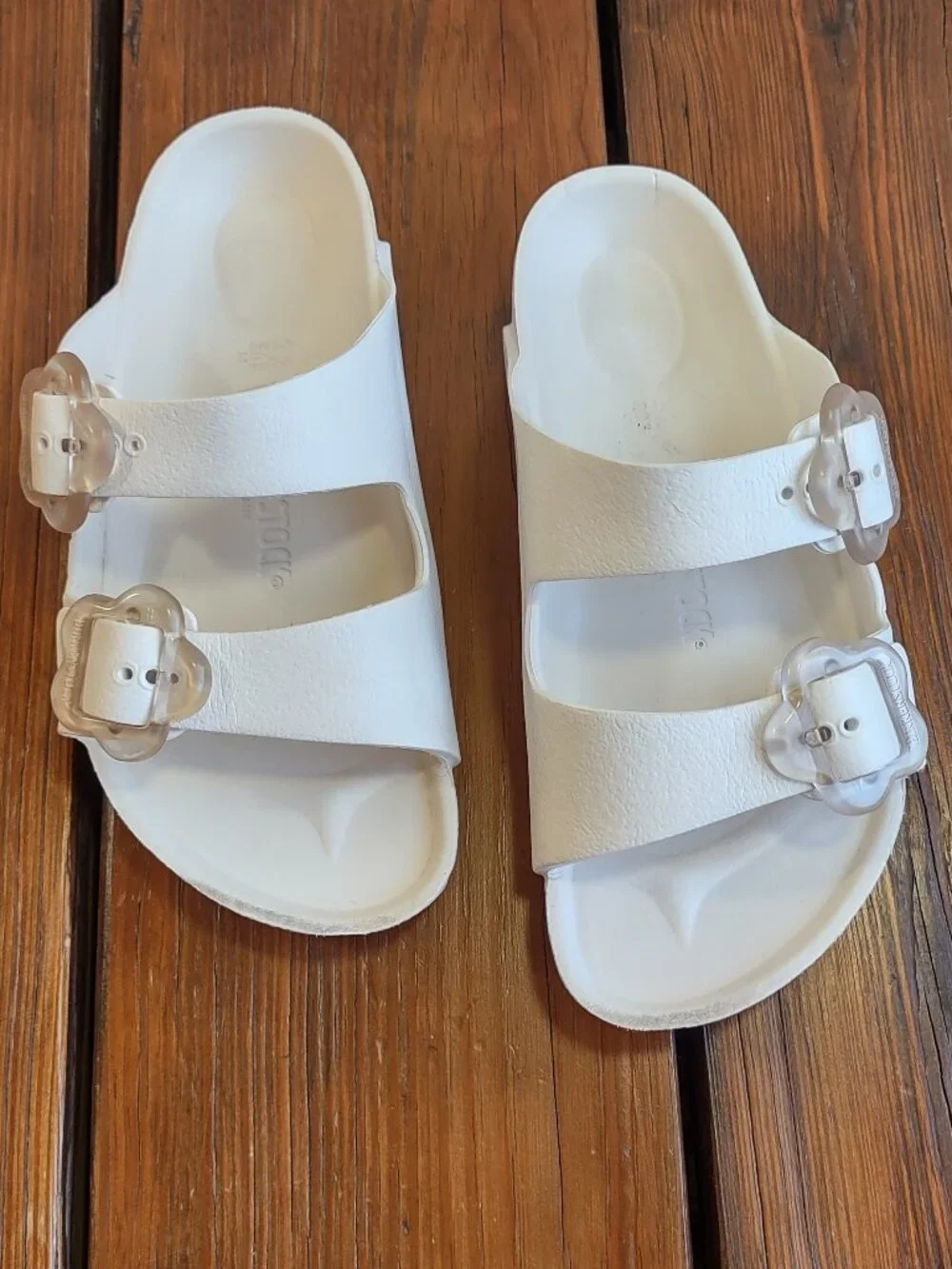 Birkenstock Kid Arizona Flower Sandals EVA Double Strap Eggshell EU 32  US 1-1.5